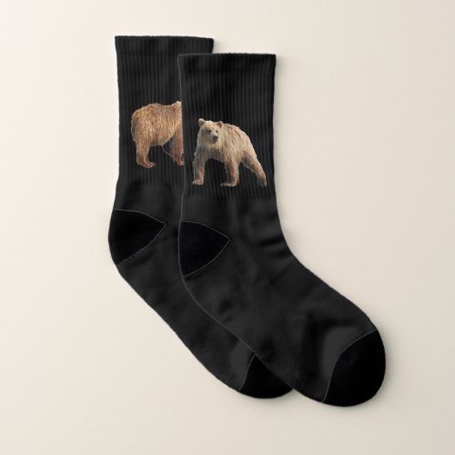All_Over_Print Socks w grizzly bear  cubs