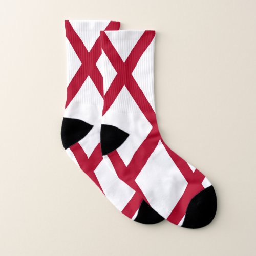 All Over Print Socks with Flag of Alabama USA