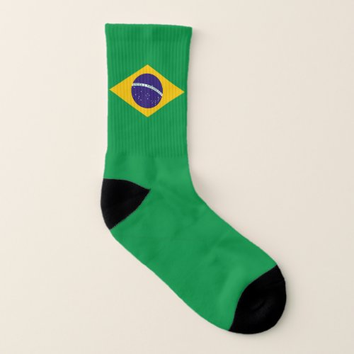 All Over Print Socks with Flag of Brazil