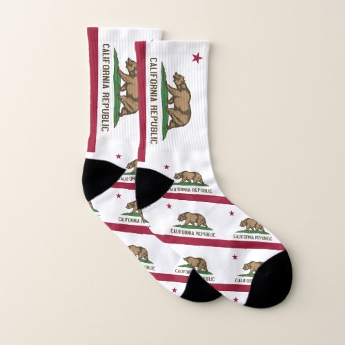 All Over Print Socks with Flag of California State