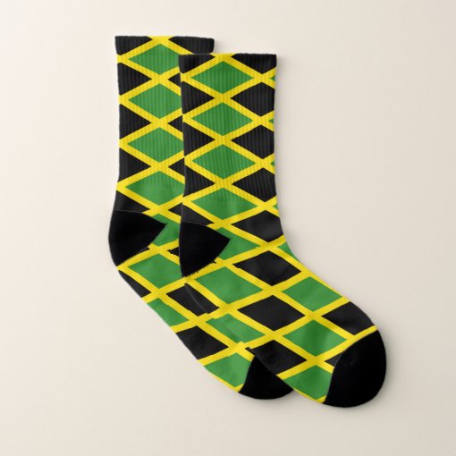 All Over Print Socks with Flag of Jamaica Zazzle