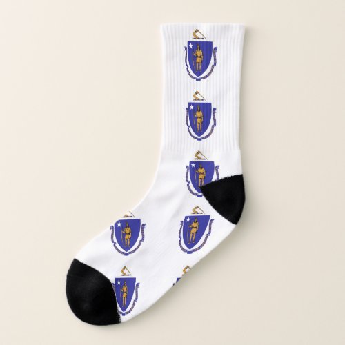 All Over Print Socks with Flag of Massachusetts