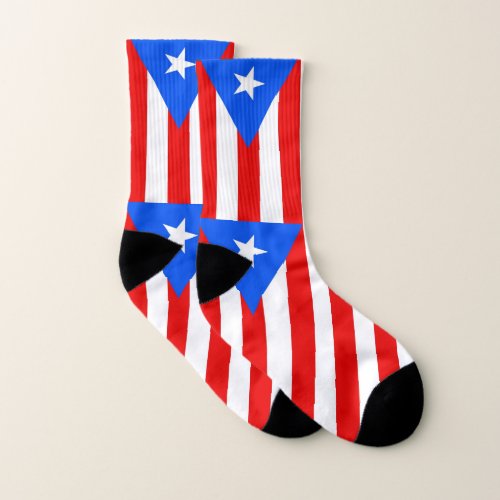 All Over Print Socks with Flag of Puerto Rico