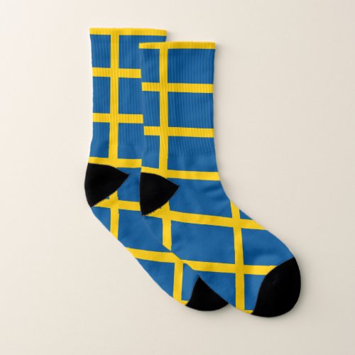 All Over Print Socks with Flag of Sweden