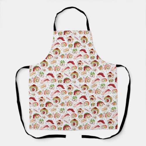 All_Over Print Sushi Pattern Apron