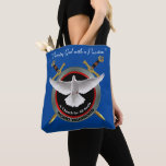 All Over Print Tote Bag Dove &amp; Two Swords at Zazzle