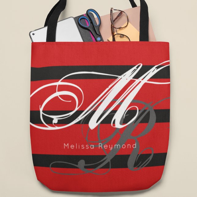 all-over-print tote bag with large red stripes (Creator Uploaded)