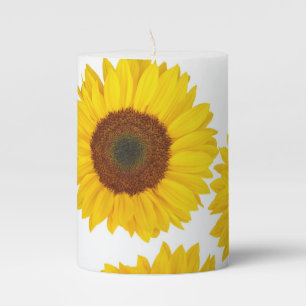 All over sun flower print pillar candle. candle