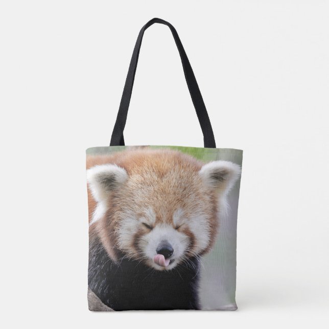 All over tote bag. Photo red panda, panda roux. Bag (Back)