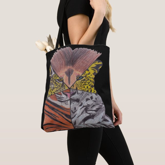 All-Over Tote - Big Cats (black) Bag (Close Up)