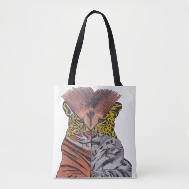 All-Over Tote - Big Cats (white) (Front)