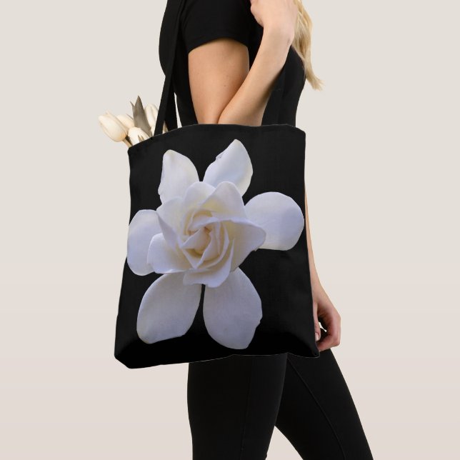 All-Over Tote - Gardenia on Black Bag (Close Up)