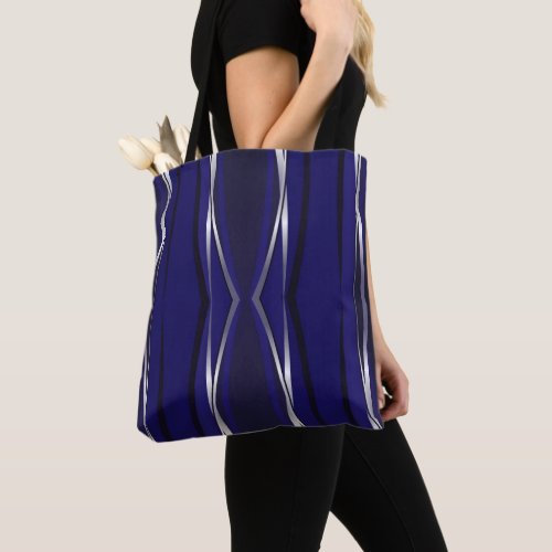 All_Over Tote _ Midnight Blue Silver Retro