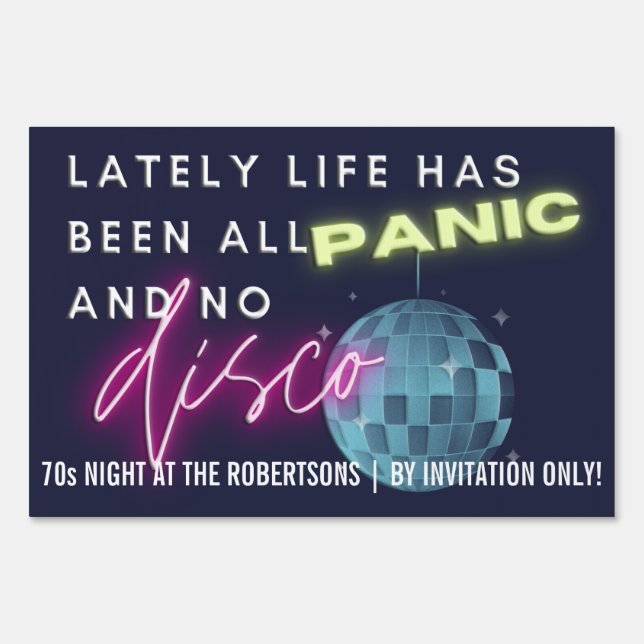 All Panic and No Disco Neon Party Sign (Front)