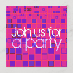 All Party Invitation Pink Purple Mosaic