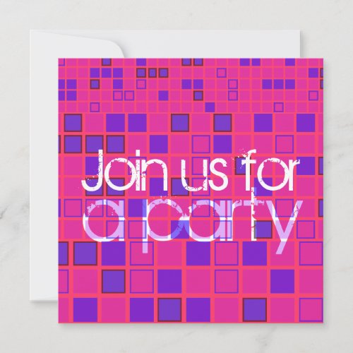 All Party Invitation Pink Purple Mosaic