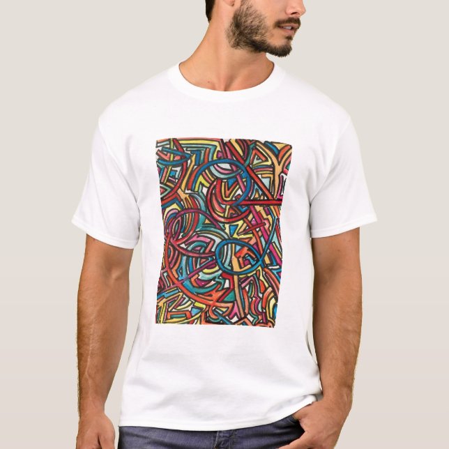 All Paths End There-Hand Painted Abstract Art T-Shirt (Front)