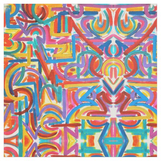 All Paths Go There- Abstract Art Hand Painted Fabric