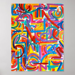 All Paths Go There - Abstract Art Hand Painted Poster