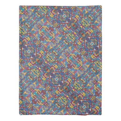 All Paths Go There_Abstract Geometric Pattern Duvet Cover