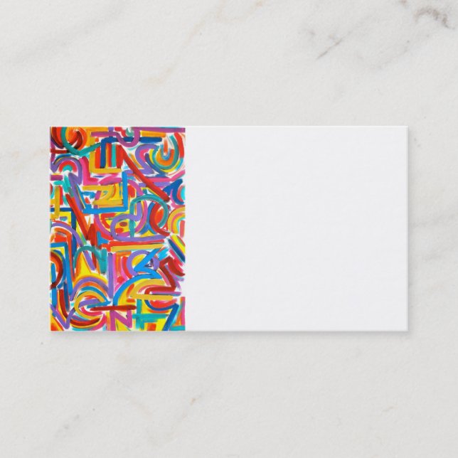 All Paths Go There-Hand Painted Abstract Art Business Card (Front)
