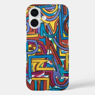 All Paths Go There-Hand Painted Abstract Art iPhone 16 Case