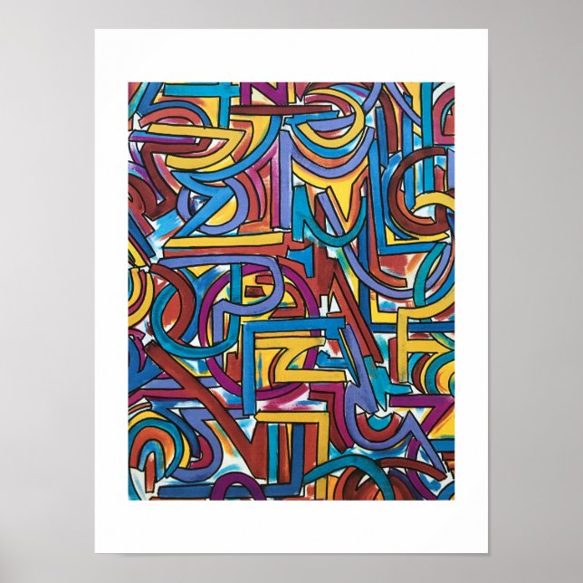 All Paths Go There-Hand Painted Abstract Art Poster (Front)