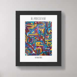 All Paths Go There-Hand Painted Abstract Framed Art