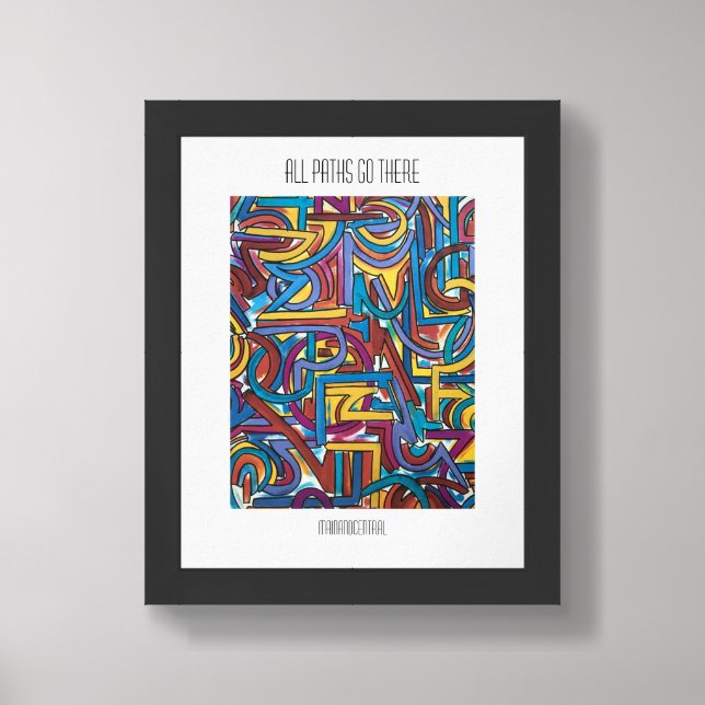 All Paths Go There-Hand Painted Abstract Framed Art (Framed Front)