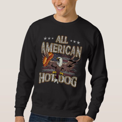 All Patriotic Hot Dog American Flag Usa 4th Of Jul Sweatshirt