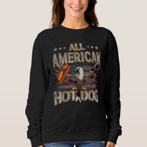 All Patriotic Hot Dog American Flag Usa 4th Of Jul Sweatshirt