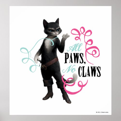 All Paws No Claws color Poster