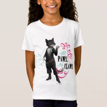 All Paws No Claws (color) T-shirt by pussinboots at Zazzle