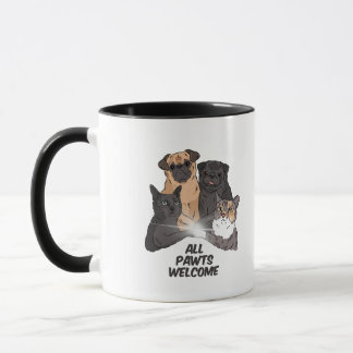 All Pawts Welcome Combo Mug, 11 oz Mug