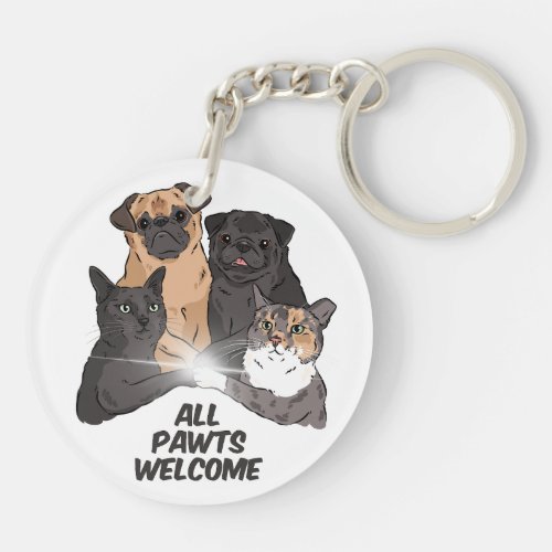 All Pawts Welcome Keychain