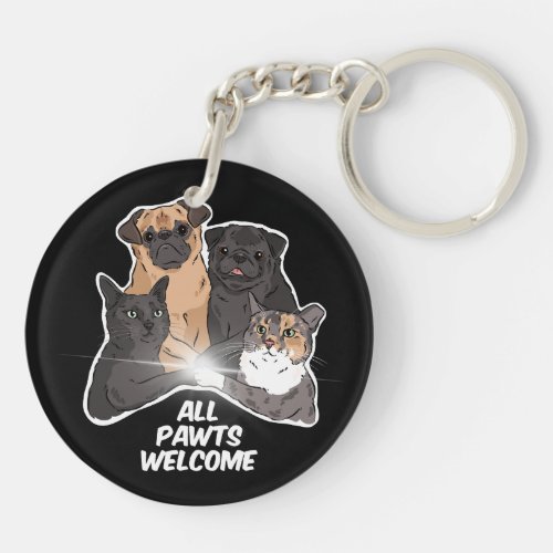 All Pawts Welcome Keychain