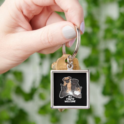 All Pawts Welcome Keychain