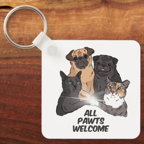 All Pawts Welcome Keychain