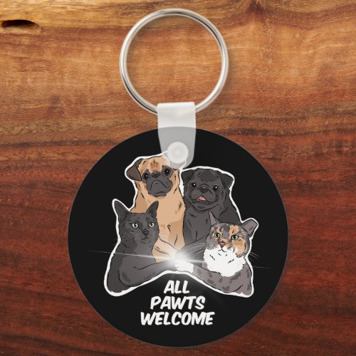 All Pawts Welcome Keychain