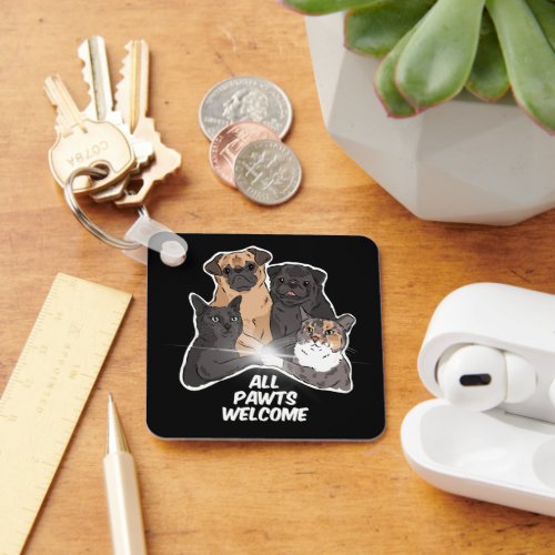 All Pawts Welcome Keychain