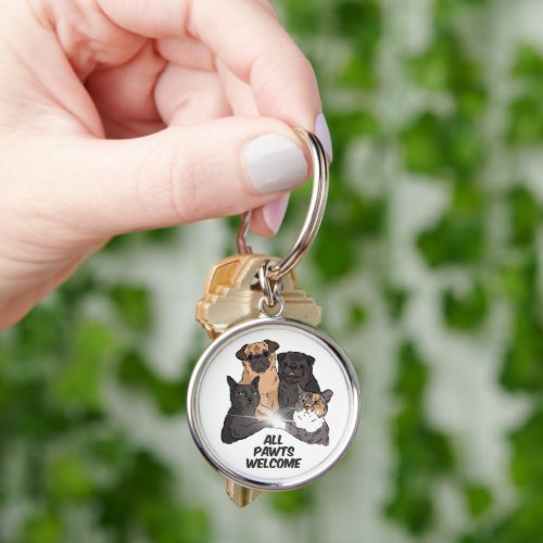 All Pawts Welcome Keychain