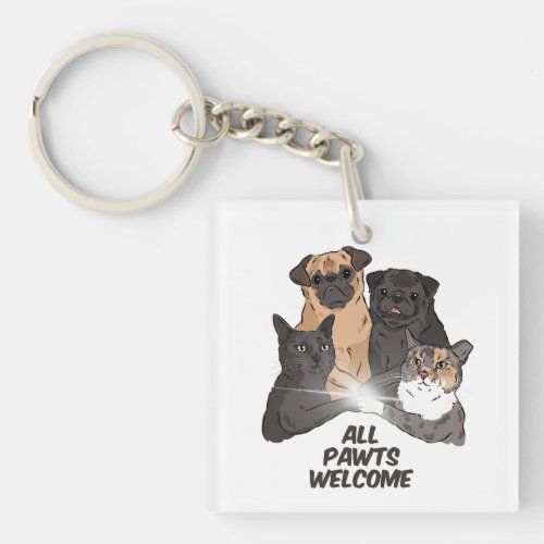 All Pawts Welcome Keychain