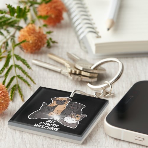 All Pawts Welcome Keychain