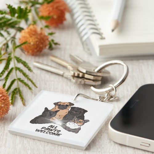 All Pawts Welcome Keychain