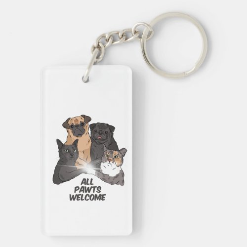 All Pawts Welcome Keychain