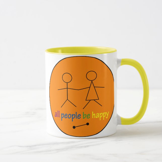 All People Be Happy Large Mug (Right)