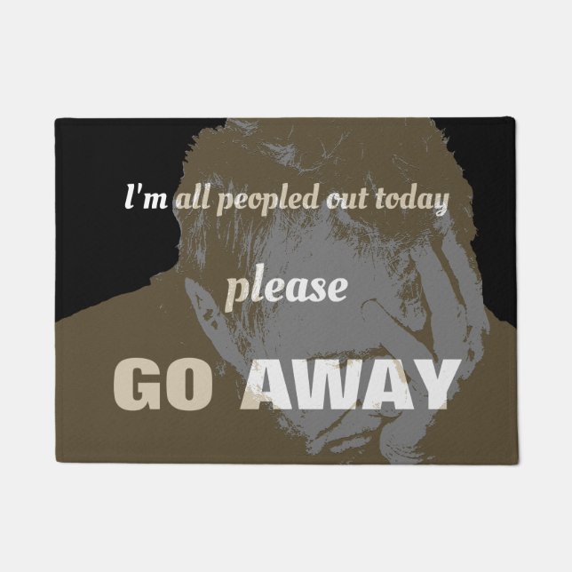 All Peopled Out - Go Away Doormat (Front)