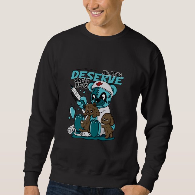 All Pets Deserve Great Bear Oxidized Green 4s Matc Sweatshirt (Front)