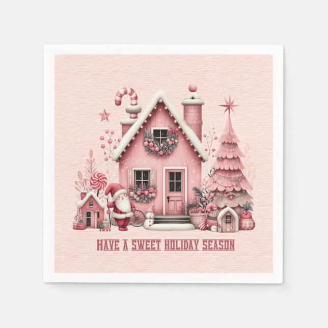 All Pink Have A Sweet Holiday Season House Napkins (Front)
