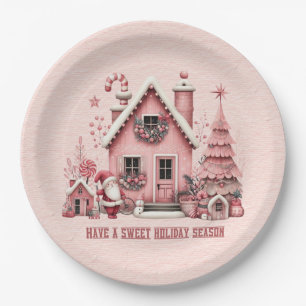All Pink Have A Sweet Holiday Season House Paper Plates